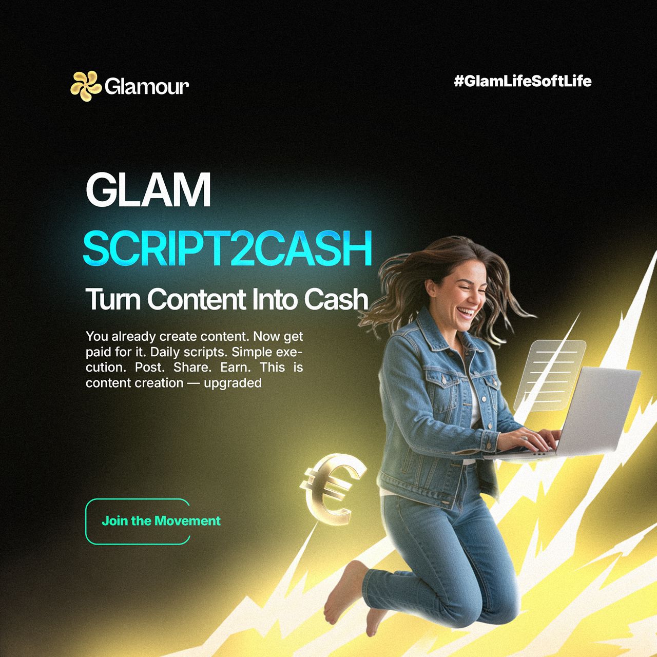 Glam Script2Cash Banner